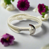 YACHT CLUB medium anchor bracelet white