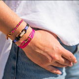 YACHT CLUB mini anchor bracelet fuchsia