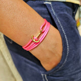 YACHT CLUB mini anchor bracelet neon pink