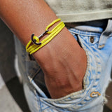 YACHT CLUB mini anchor bracelet neon yellow