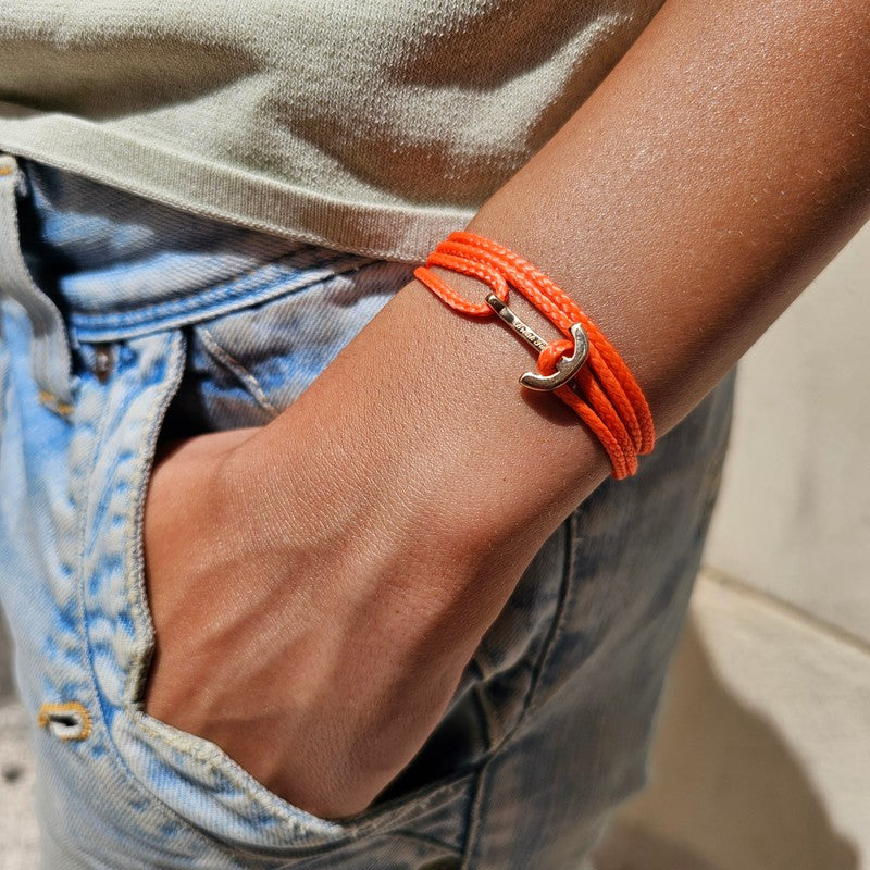 YACHT CLUB mini anchor bracelet orange