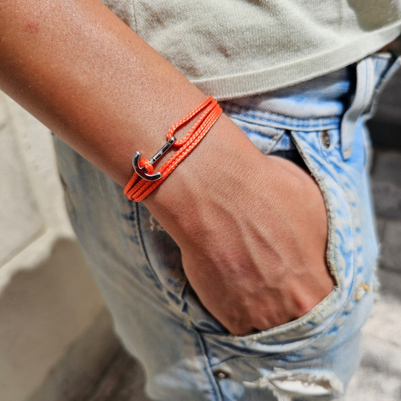 YACHT CLUB mini anchor bracelet orange