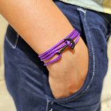 YACHT CLUB mini anchor bracelet purple