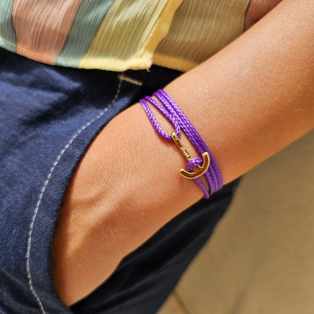 YACHT CLUB mini anchor bracelet purple