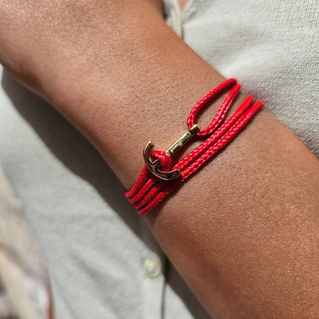 YACHT CLUB mini anchor bracelet red