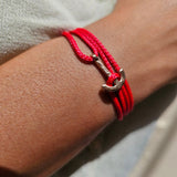 YACHT CLUB mini anchor bracelet red