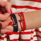 YACHT CLUB mini anchor bracelet red