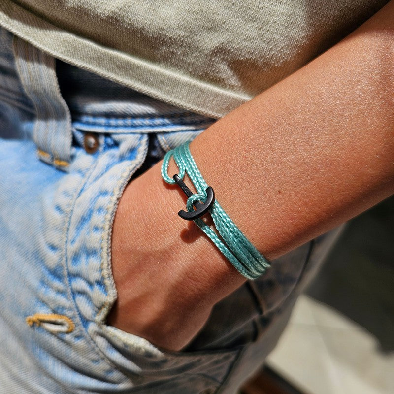 YACHT CLUB mini anchor bracelet sea green