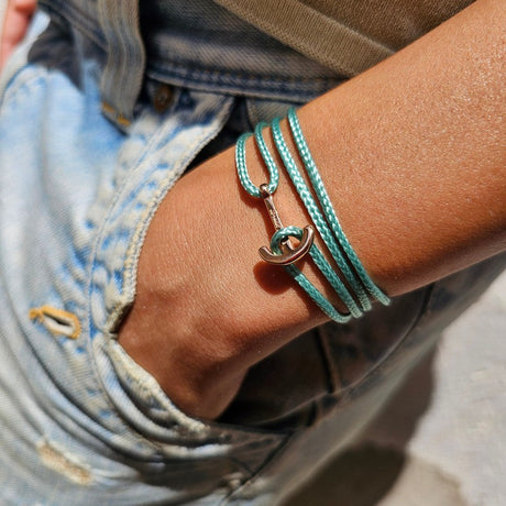 YACHT CLUB mini anchor bracelet sea green