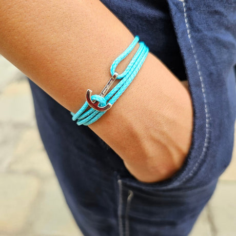 YACHT CLUB mini anchor bracelet turquoise