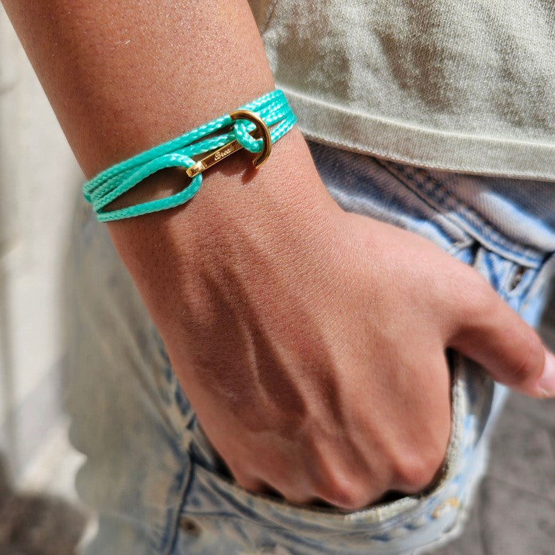 YACHT CLUB mini anchor bracelet turquoise green