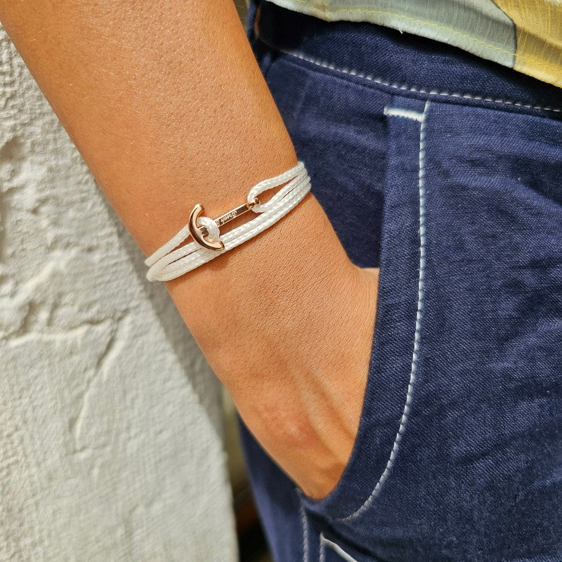 YACHT CLUB mini anchor bracelet white