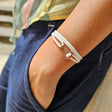 YACHT CLUB mini anchor bracelet white