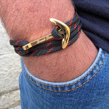 YACHT CREW big anchor bracelet black red