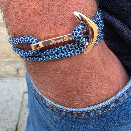 YACHT CREW big anchor bracelet gray blue