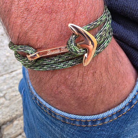 YACHT CREW big anchor bracelet camo green