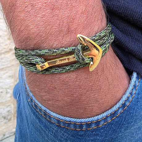 YACHT CREW big anchor bracelet camo green