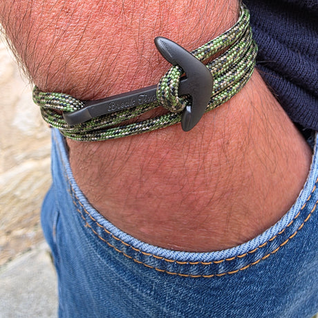 YACHT CREW big anchor bracelet camo green