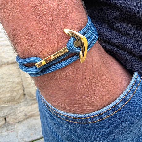 YACHT CREW big anchor bracelet gray blue