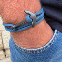 YACHT CREW big anchor bracelet gray blue