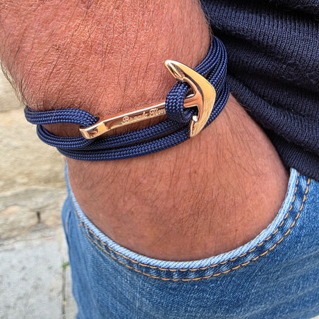 YACHT CREW big anchor bracelet navy blue