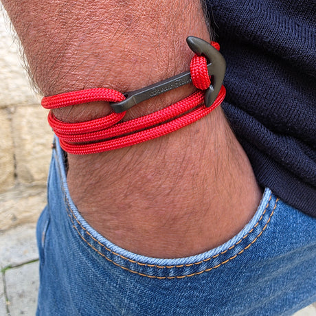 YACHT CREW big anchor bracelet red