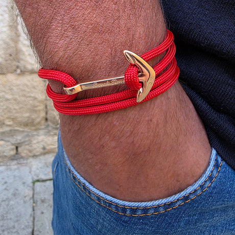 YACHT CREW big anchor bracelet red