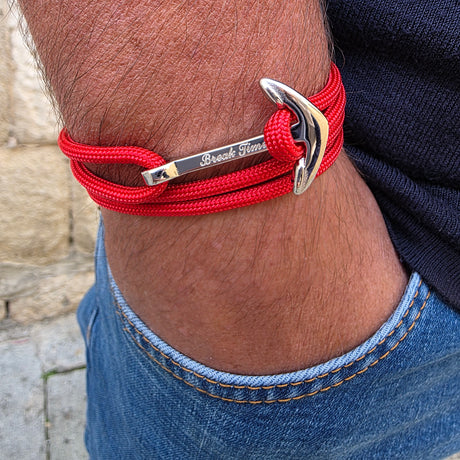 YACHT CREW big anchor bracelet red