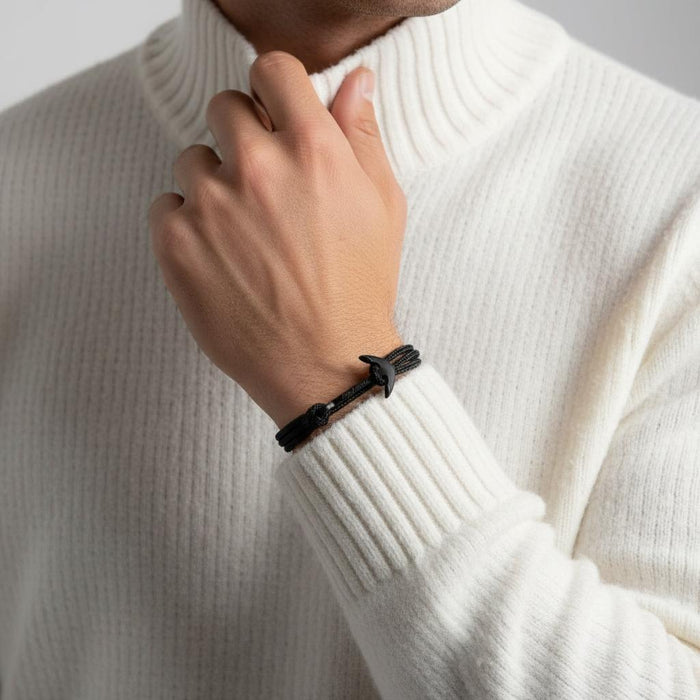 YACHT CREW medium anchor bracelet black