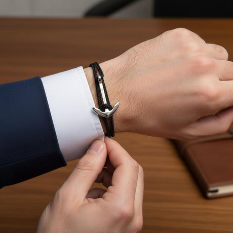 YACHT CREW medium anchor bracelet black