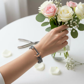 YACHT CREW medium anchor bracelet black white