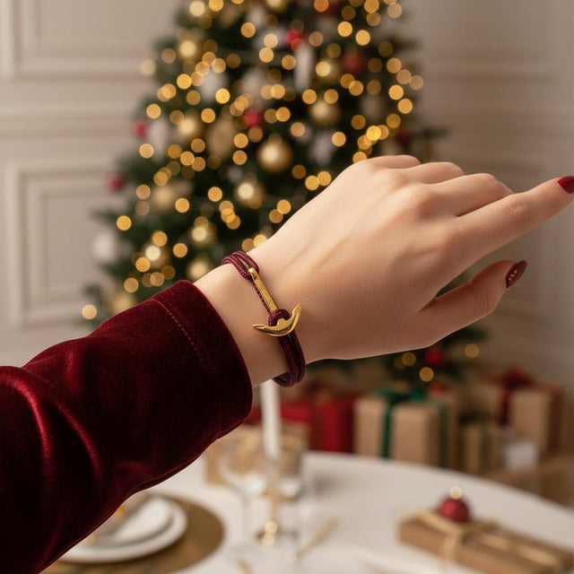 YACHT CREW medium anchor bracelet burgundy
