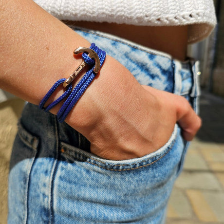 YACHT CREW medium anchor bracelet denim blue