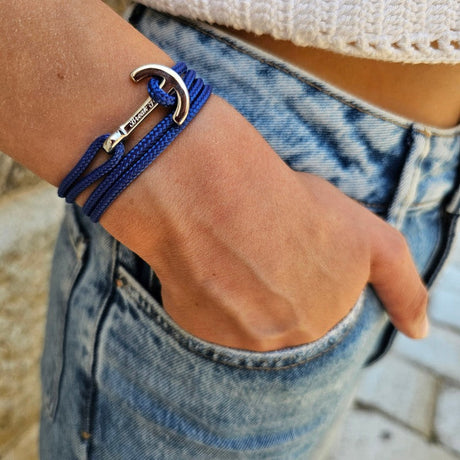 YACHT CREW medium anchor bracelet denim blue