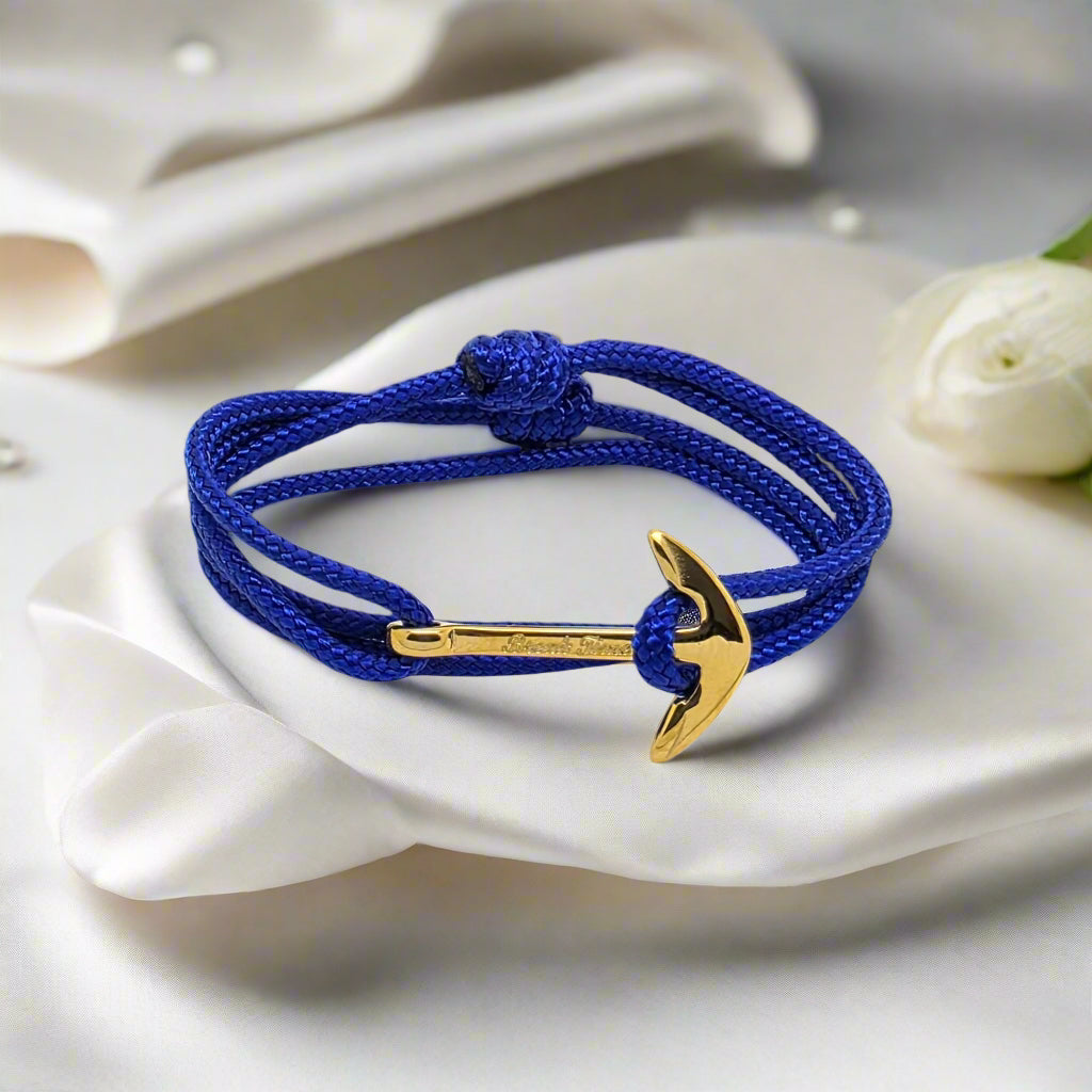 YACHT CREW medium anchor bracelet electric blue