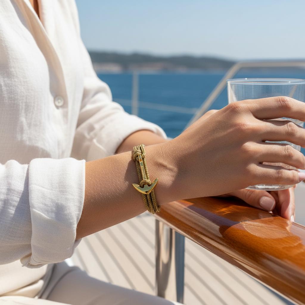 YACHT CREW medium anchor bracelet gold