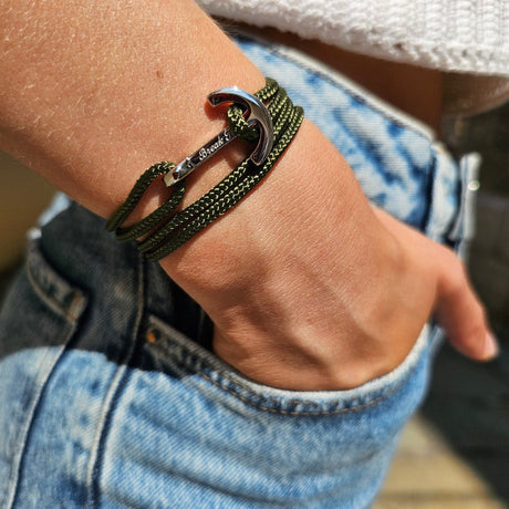 YACHT CREW medium anchor bracelet khaki