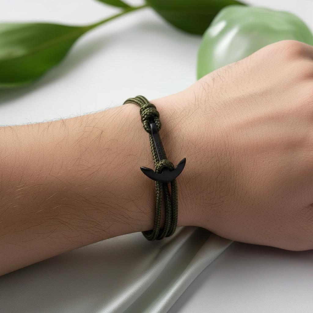 YACHT CREW medium anchor bracelet khaki