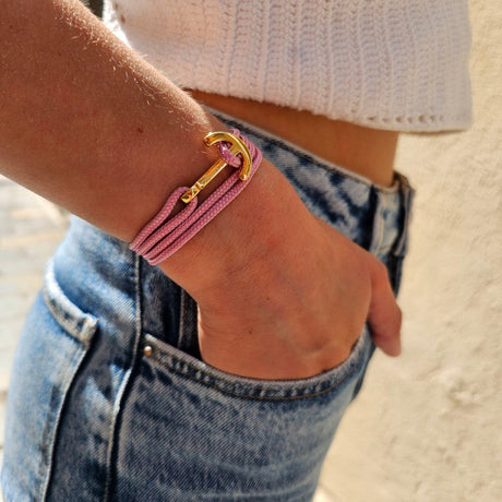 YACHT CREW medium anchor bracelet lavender pink