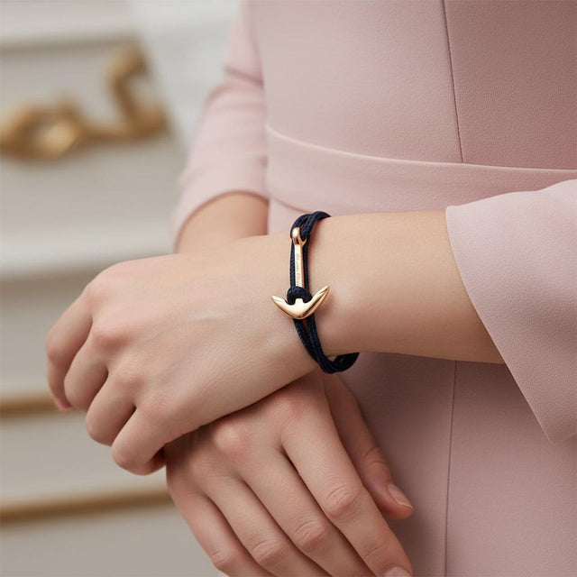 YACHT CREW medium anchor bracelet midnight blue
