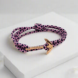 YACHT CREW medium anchor bracelet navy blue pink