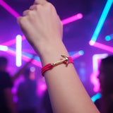 YACHT CREW medium anchor bracelet neon pink