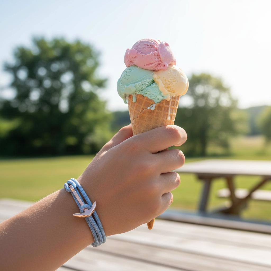 YACHT CREW medium anchor bracelet pastel blue