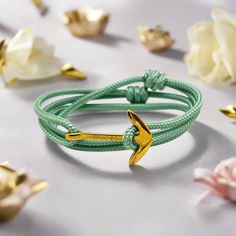 YACHT CREW medium anchor bracelet pastel green