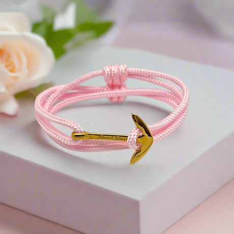 YACHT CREW medium anchor bracelet pastel pink