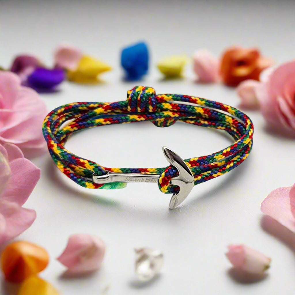 YACHT CREW medium anchor bracelet rainbow