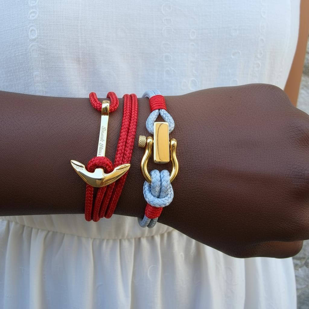 YACHT CREW medium anchor bracelet red