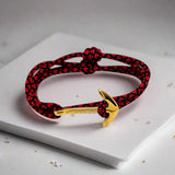 YACHT CREW medium anchor bracelet red black