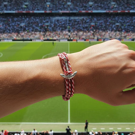 YACHT CREW medium anchor bracelet red white