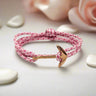 YACHT CREW medium anchor bracelet rose pink white